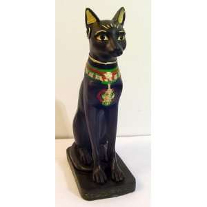   Black Gold Tone Designed Egyptian Egypt CAT Figurine