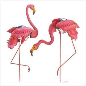  Flamingo Gazing Ball Stakes, Statues & Yard Art, Outdoor D 