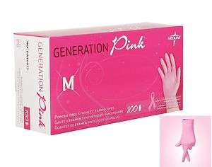   Generation Pink Stretch Vinyl Exam Gloves CASE Latex Free  