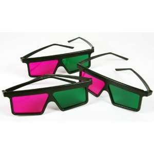   Glasses for Movies   Folding Frame   Acrylic (3 Pair) Magenta & Green