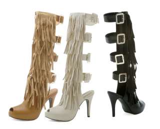 Fashion western, cowboy, cowgirl, indian style knee high boots with 