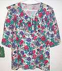 Womens XL FRESH PRODUCE Casual Shirt Fitted Button Front Resort Print 