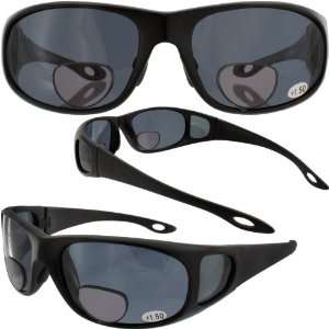  Razor Grey Polarized Bifocal Sunglasses Magnifier Readers 