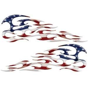   Color Reflective American Flag Tribal Motorcycle Gas Tank Flame Decals