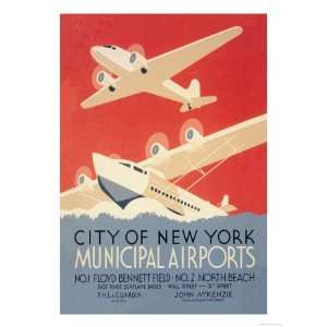  City of New York Municipal Airports Giclee Poster Print by 