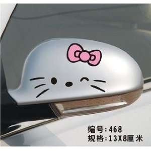 Hello Kitty (Black/winking) Car Laptop Skin Protective Black Decals (1 