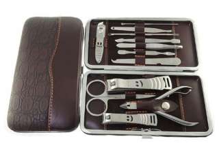   Stainless Steel Manicure Pedicure Ear pick Nail Clippers Set 12 in1