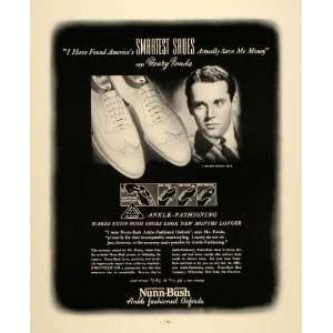  1938 Ad Nunn Bush Ankle Fashioned Shoes Henry Fonda 