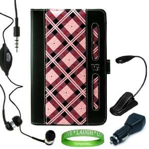  Stylish Pink Checker Plaid Melrose Leather Case, Accessory 