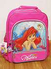 Ariel Little Mermaid Pink Large Backpack Bookbag School Bag #1910