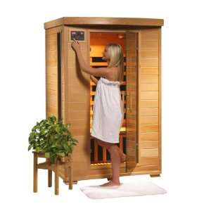  2 Person Sauna FAR Infrared Heat 5 Ceramic Heaters Hemlock 