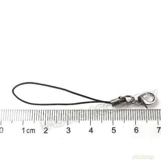100 Charm Black Mobile Phone Strap Lobster Clasp 130041  