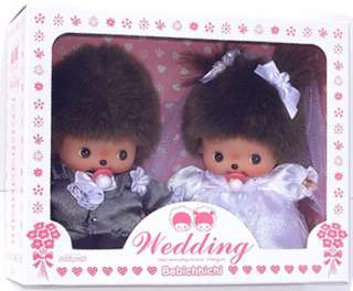   Baby Bride Groom Wedding Monchichi Sekiguchi 5 inch Doll Plush Monkey
