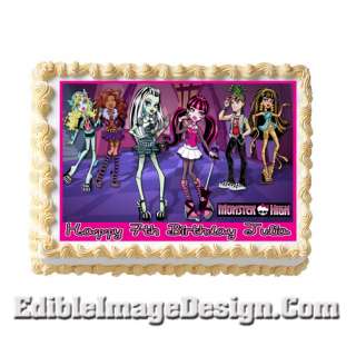 MONSTER HIGH DOLL Edible Cake Party Image Personalized  