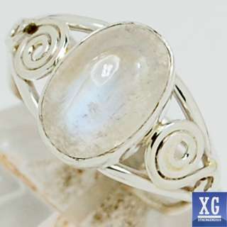 SR26365 RAINBOW MOONSTONE 925 STERLING SILVER RING JEWELRY s.7  