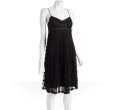 betsey johnson black lace pleated slip dress