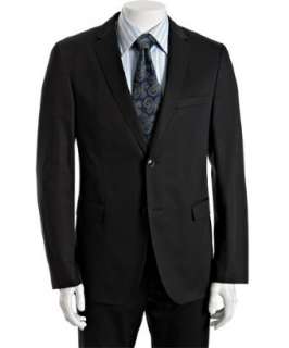 Hugo Boss navy cotton Eagle 2 Shade 1 2 button suit with flat front 
