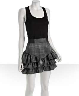Casual Couture by Green Envelope black jersey ruffle tiered tank combo 