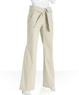 Twelfth St. By Cynthia Vincent khaki stretch cotton high waisted pants 