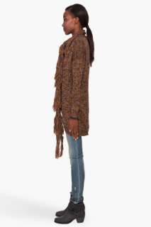 Elizabeth And James Fringed Scarf Cocoon Coat for women  