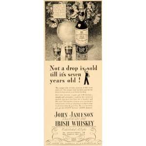 1934 Ad John Jameson Irish Whiskey Liquor Bottles Shots   Original 