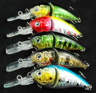 83mm Jointed Fat Rap Bass Fishing Lures x 5pcs ds83  