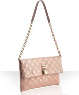 Marc Jacobs blush quilted leather Sandy foldover convertible clutch 