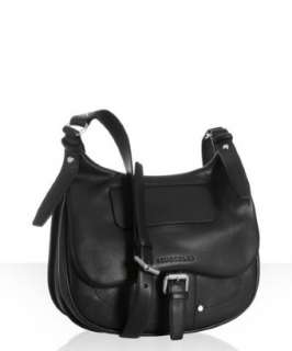 Longchamp black leather Balzane messenger bag   