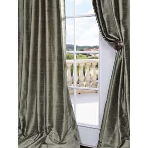    Restful Green Textured Dupioni Silk Curtains
