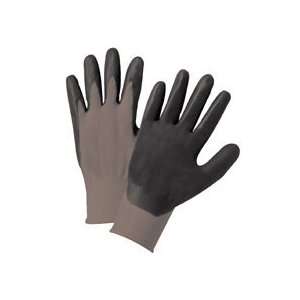 Anchor Brand 6020 L Grey Nylon Knit Gloves W/dark Grey Nitrile (Pack 