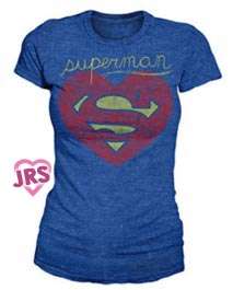 SUPERMAN HEART LOVE RETRO JUNIORS t shirt tee S M L XL  
