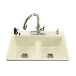 KOHLER K 5838 4 96 Deerfield Smart Divide Self Rimming Kitchen Sink 