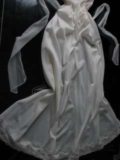 1950s Vintage Rogers White Nylon Nightgown Slip~Petal Bust & Lace 