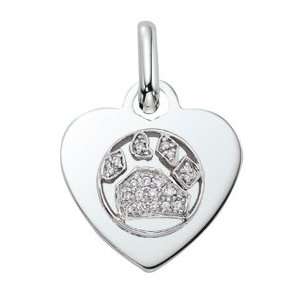  Heart Tag with Open Paw Print Charm   Sterling Jewelry