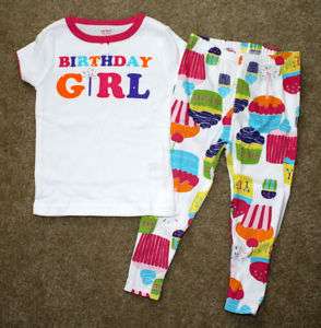 NWT Carters Birthday GIRL Pajamas Set Gymmies 2T 3T 4T  
