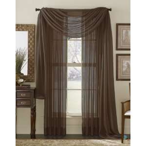  63 Long Sheer Curtain Panel   Chocalote Brown: Home 