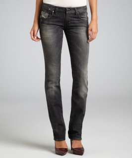 Diesel grey distressed denim Lhela straight leg jeans