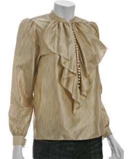 Twenty8Twelve beige silk Lucinda ruffle blouse  BLUEFLY up to 70% 