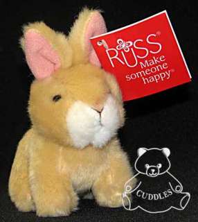 Nibblet Tan Bunny Rabbit Russ Plush Toy Stuffed Animal Realistic 