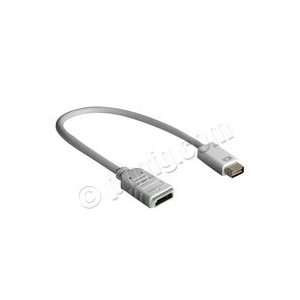 9in White Mini DVI Male to HDMI Female Adapter Cable  