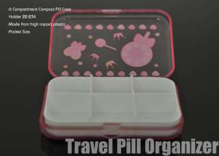   pill case 1ea travel pill organizer compact size pocket size total six