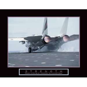   Strength Aircraft Motivational Military Poster Print