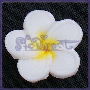 Beauty Flower Polymer Clay Rose Beads White&Yellow(10)  