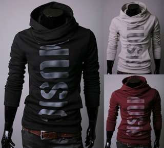 korea_pop mens turtleneck sweaters Music printed hoodie 3Color US Sz S 