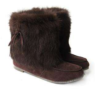 100% Rabbit fur flat winter booties women shoes ankle boots assorted 