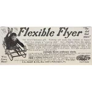1911 Vintage Ad Flexible Flyer Sled Boy Sledding NICE   Original Print 