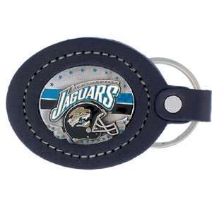 Jacksonville Jaguars Fine Leather/Pewter Key Ring   NFL Football Fan 