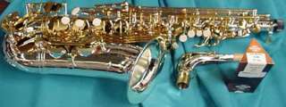 New Selmer Silver & Gold alto sax w/Selmer care kit + Selmer Paris C 
