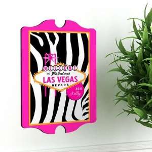  Personalized Pink Zebra Vegas Vintage Sign