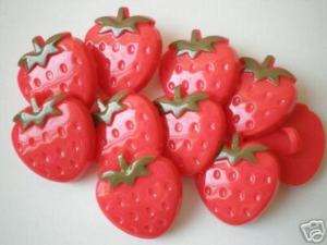 36 Strawberry button Sewing Baby Cardmaking Craft Red  